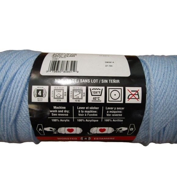 Red Heart Worsted Light Blue Super Saver Yarn One Skein New - Picture 3 of 5